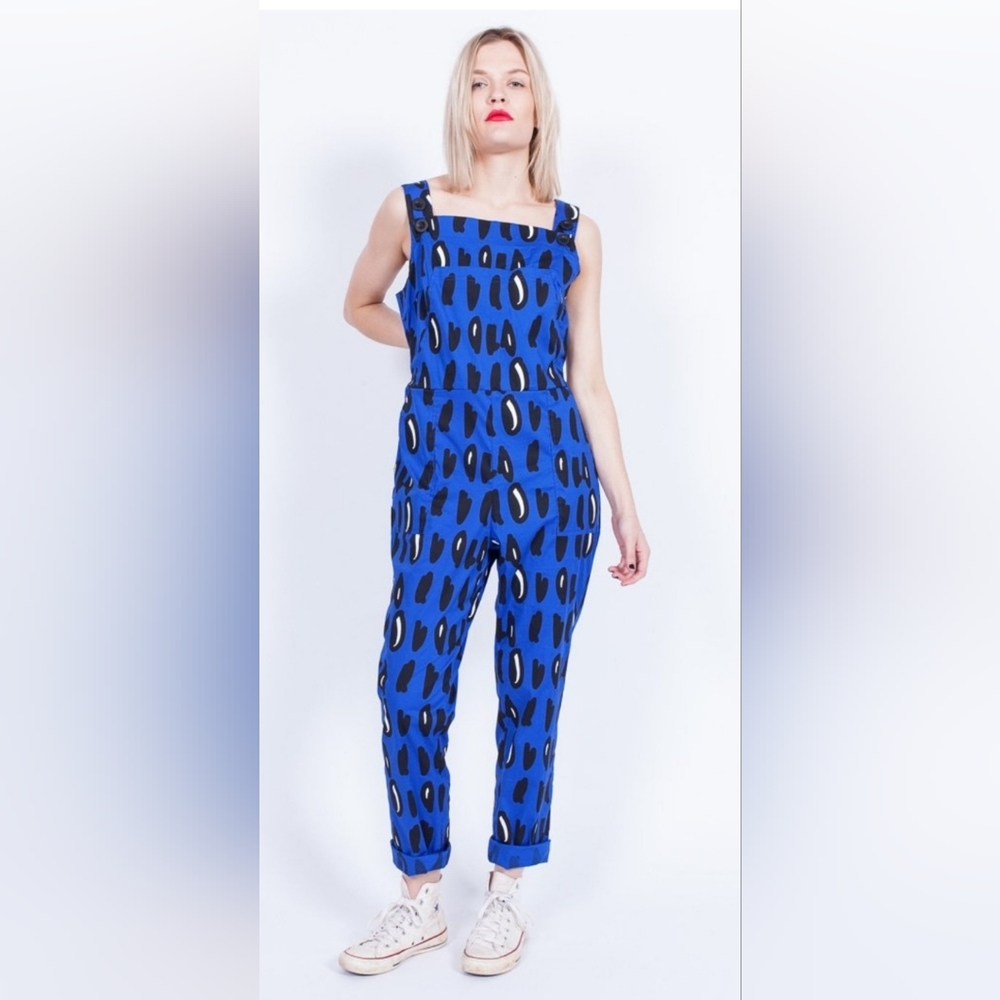 Nooworks Blue Dot Overalls XS NWOT
